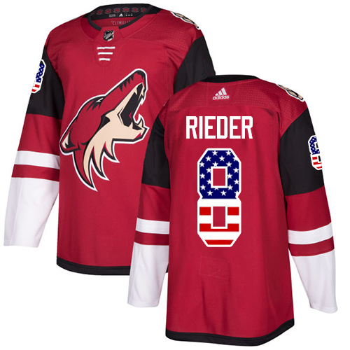 Adidas Coyotes #8 Tobias Rieder Maroon Home Authentic USA Flag Stitched NHL Jersey
